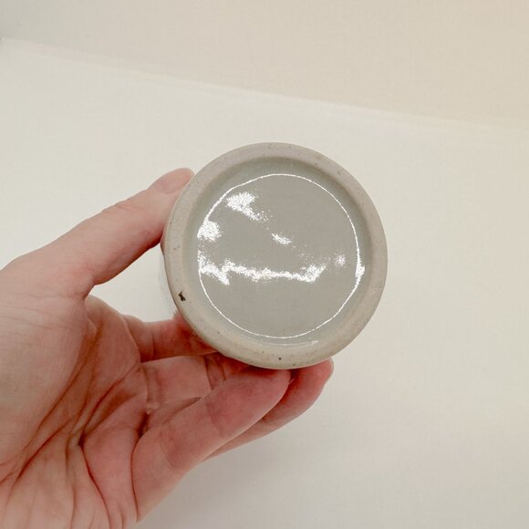 Vintage 70's Boho Hippie Flower Otagiri Porcelain Bud Vase Grey Blue Floral - Picture 5 of 6